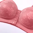thumbnail image 6 of Women 1PC Wirefree Front Closure Breathable Bras, Daily, Everyday Bra, No Underwire, Gathering Support, Lift, Cotton Feel Comfy Bra for Large Cup Women | TruBelle,Watermelon Red L, 6 of 8
