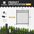 thumbnail image 2 of Fencer Wire Heavy Duty Pinnacle Fence Gate, 5FT Height x 4FT Width Outdoor Fence Gate, Outdoor Anti-Rust Metal Steel Gate for Fencing Barrier, Decorative Garden Gate for Residential, Yard, Pool,Patio, 2 of 9