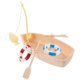 thumbnail image 1 of Mini Beach Set for Dollhouse Micro Dinghy Boat with Life Buoy and Paddle, Detailed Miniature Accessories for Summer Home Decor and DIY Micro, 1 of 5