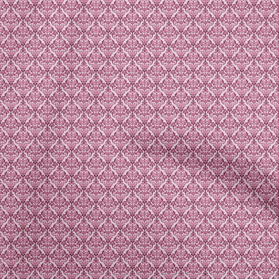 oneOone Viscose Jersey Dark Magenta Fabric Damask Diy Clothing Quilting Fabric Print Fabric By Yard 60 Inch Wide