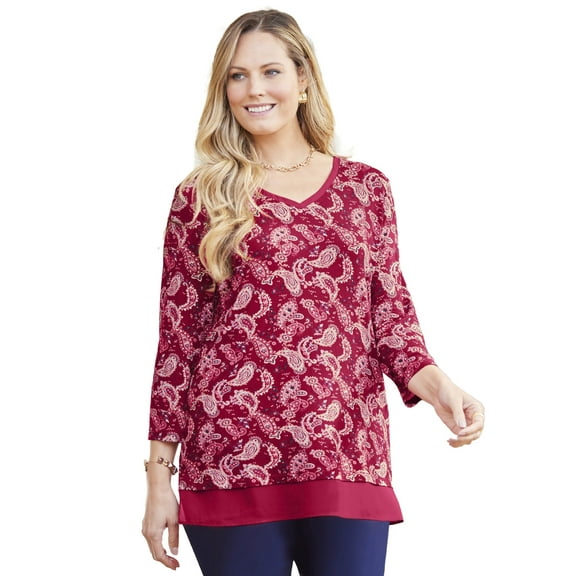 Catherines Women's Plus Size Liz&Me Duet Top