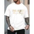 thumbnail image 1 of Camiseta informal para hombre, frase "La oración lo cambia todo", estampado geométrico, cuello redondo, manga corta, moda de verano, tejido de punto, algodón, camiseta unisex para adultos, camisetas i, 1 of 7