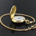 thumbnail image 5 of Minzimin Smooth Pocket Watch Alloy Steel Quartz Roman/Arabic Numerals with 37cm Chain for Father's Day Xmas Best Gifts, 5 of 7