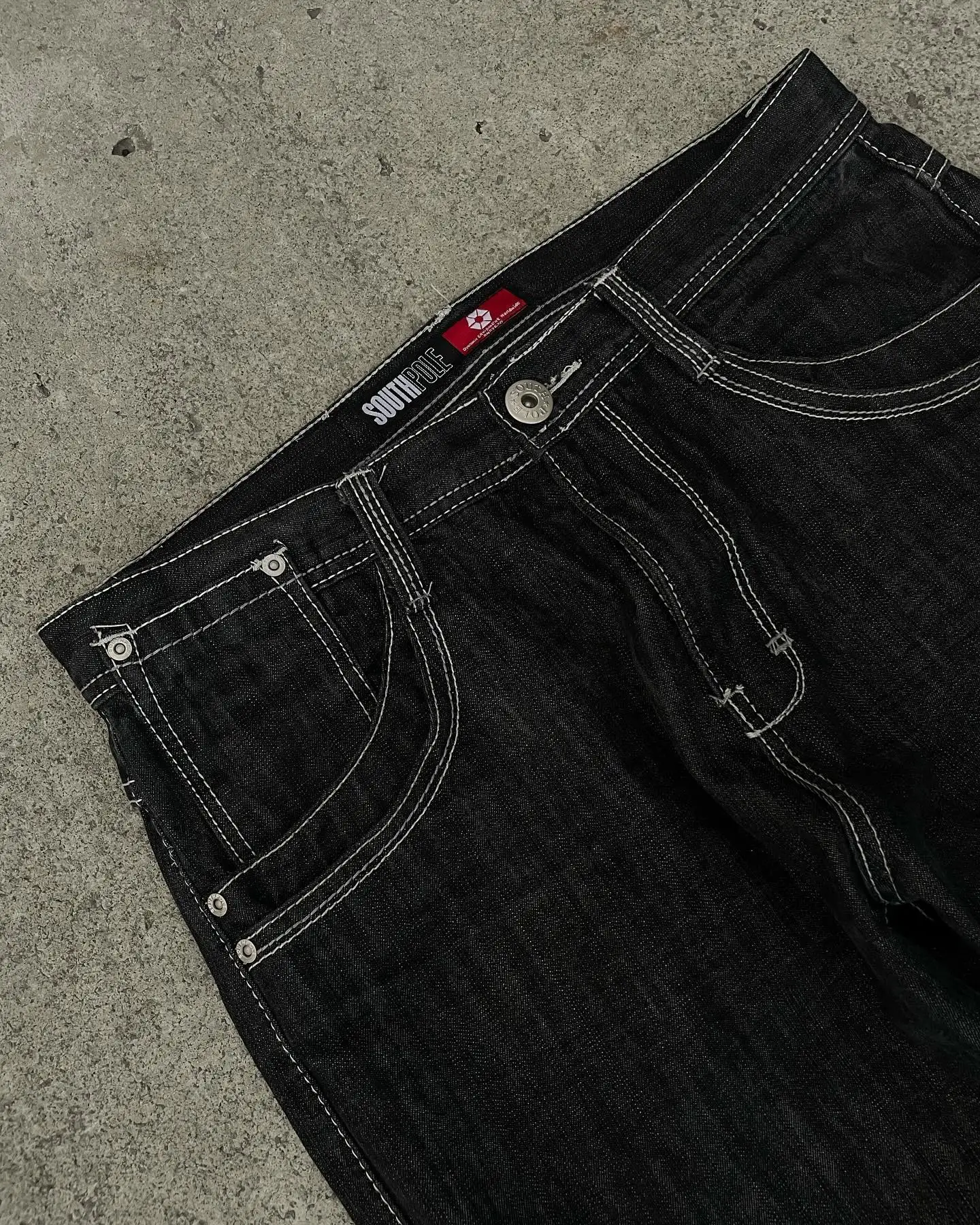 Y2K New Southpole Jeans American Retro Gothic Graphic Embroidery