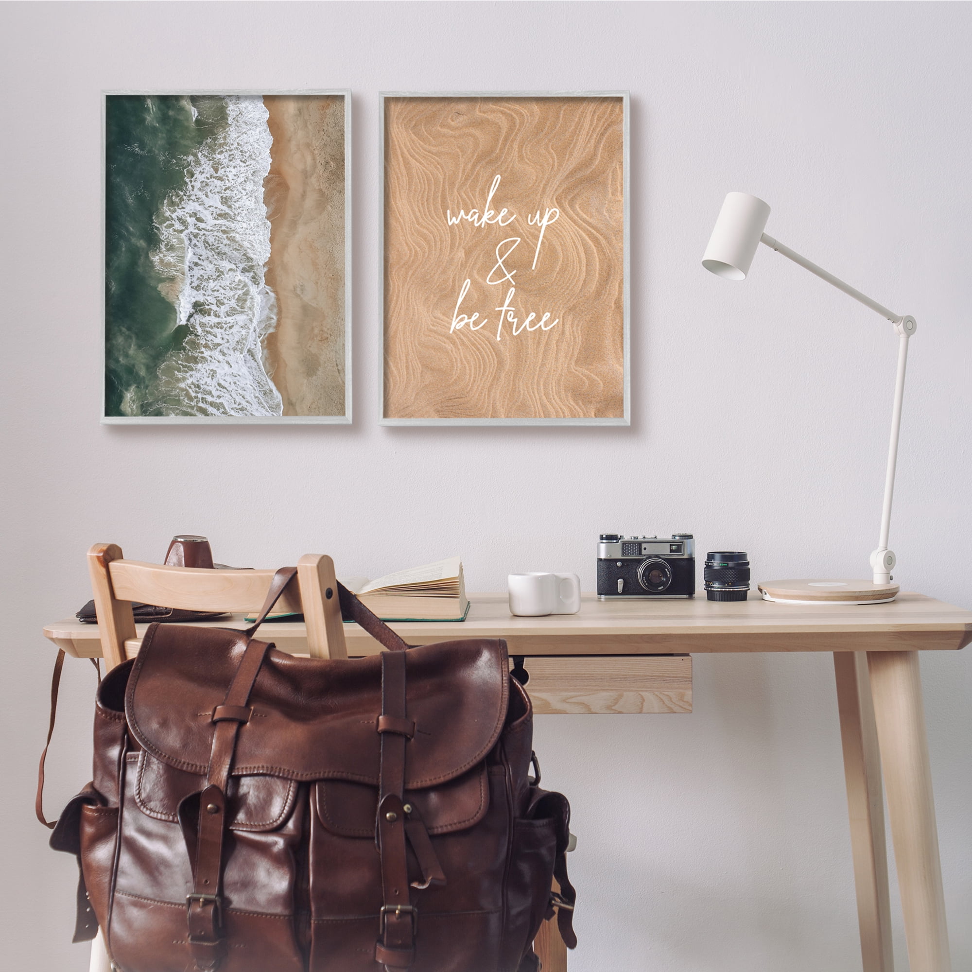 Stupell Indtries Wake Up Be Free Phrase Incoming Beach Tide,16 x 20,Design by Birch&Ink