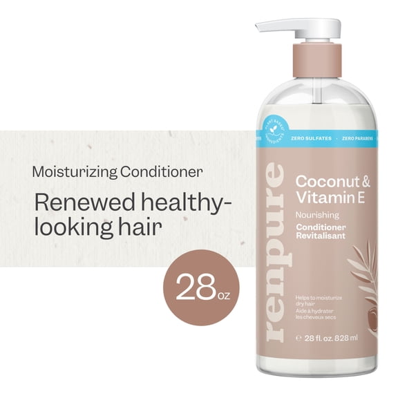 Renpure Coconut & Vitamin E Nourishing Conditioner, for All Hair Types, 28 oz
