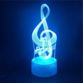 thumbnail image 1 of Luz nocturna LED 3D con anotaciones musicales que cambian de color para niños, 1 of 4