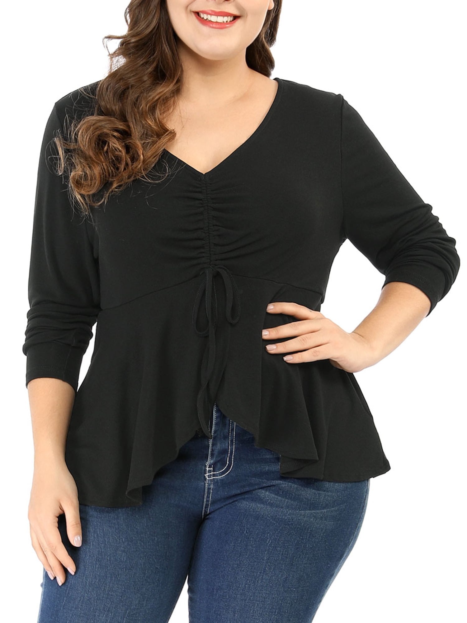 plus size long peplum top