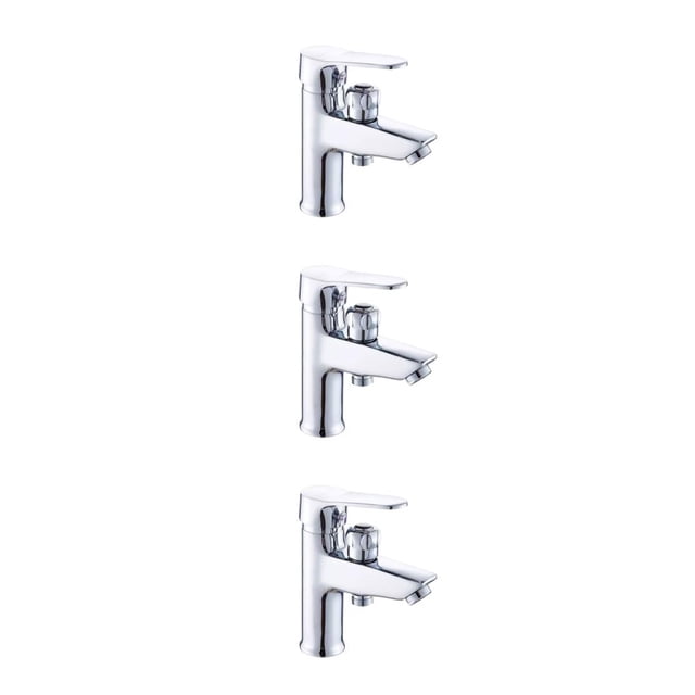 mmirethe Easy To Install For Dual Purpose Wash Basin Bathroom Accessory With Modern Soft Outflow Copper Stopcock Electroplated color 3Set