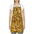 thumbnail image 2 of Naloa 1Pack Adjustable Bib Apron Waterdrop Resistant Cooking Kitchen Aprons for Women Men Chef, Bright Shiny Golden Print, 2 of 5