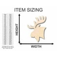 thumbnail image 2 of Unfinished Wood Moose Head Shape - Animal - Craft - up to 46" DIY 6" / 1/8", 2 of 3