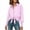 Hot Pink, variant on Ladies Stripe Button Smocked Sleeve Casual Long Sleeve Pocket Versatile Tops