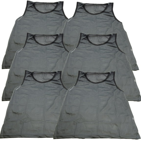 Youth Gray Scrimmage Training Vests Pinnies, Quantity 6