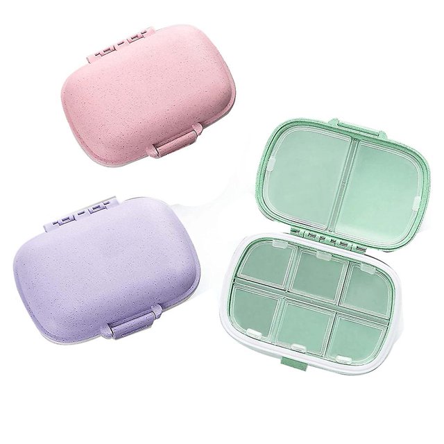 8 compartimentos Pastillero pequeño a prueba de humedad para viajes Monedero de bolsillo Pastillero diario Portátil