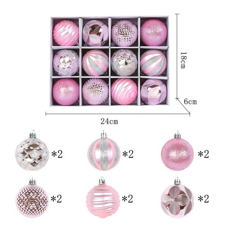 

SUZY Christmas Tree Color Ball 12Pcs/Set Scene Layout Bright Color Pretty Xmas Party Ornament Ball Pendant
