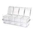 thumbnail image 1 of Caja de condimentos transparente de 4 piezas, juego de caja de condimentos de acrílico, recipiente de almacenamiento de condimentos transparente, 1 of 5