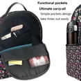 thumbnail image 5 of Lsque Daisies Flowers Pattern Backpack – School Travel Canvas Daypack with Ergonomic Padded Straps, Multiple Compartments & Leather Handle, 5 of 5