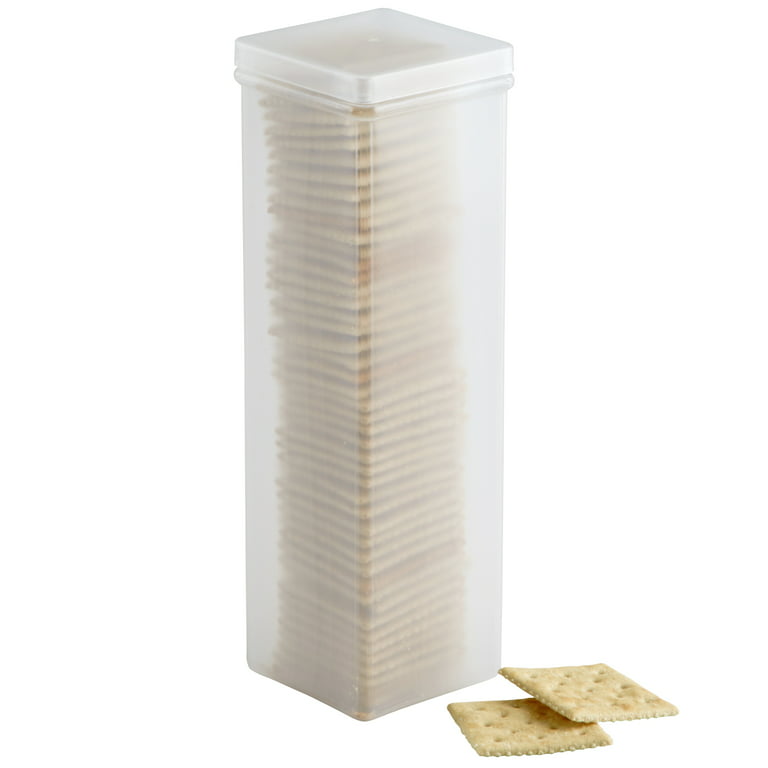Trenton Gifts Square Airtight Cracker Sleeve Storage Container - Keep Crackers Fresh in Style - Perfect Cookie Holder for Saltine Crackers and More