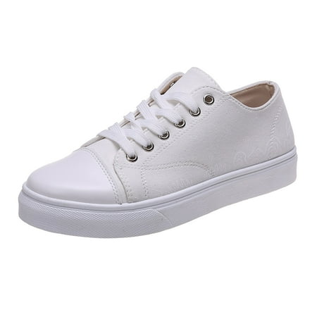 

Takeoutsome Ladies Fashion Cashew Flower Print Multicolor Flat Casual Lace Up Canvas Shoes