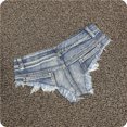 thumbnail image 2 of Minipantalones cortos de mezclilla elásticos de talle bajo para mujer, pantalones calientes, ropa de fiesta en la playa, 2 of 4