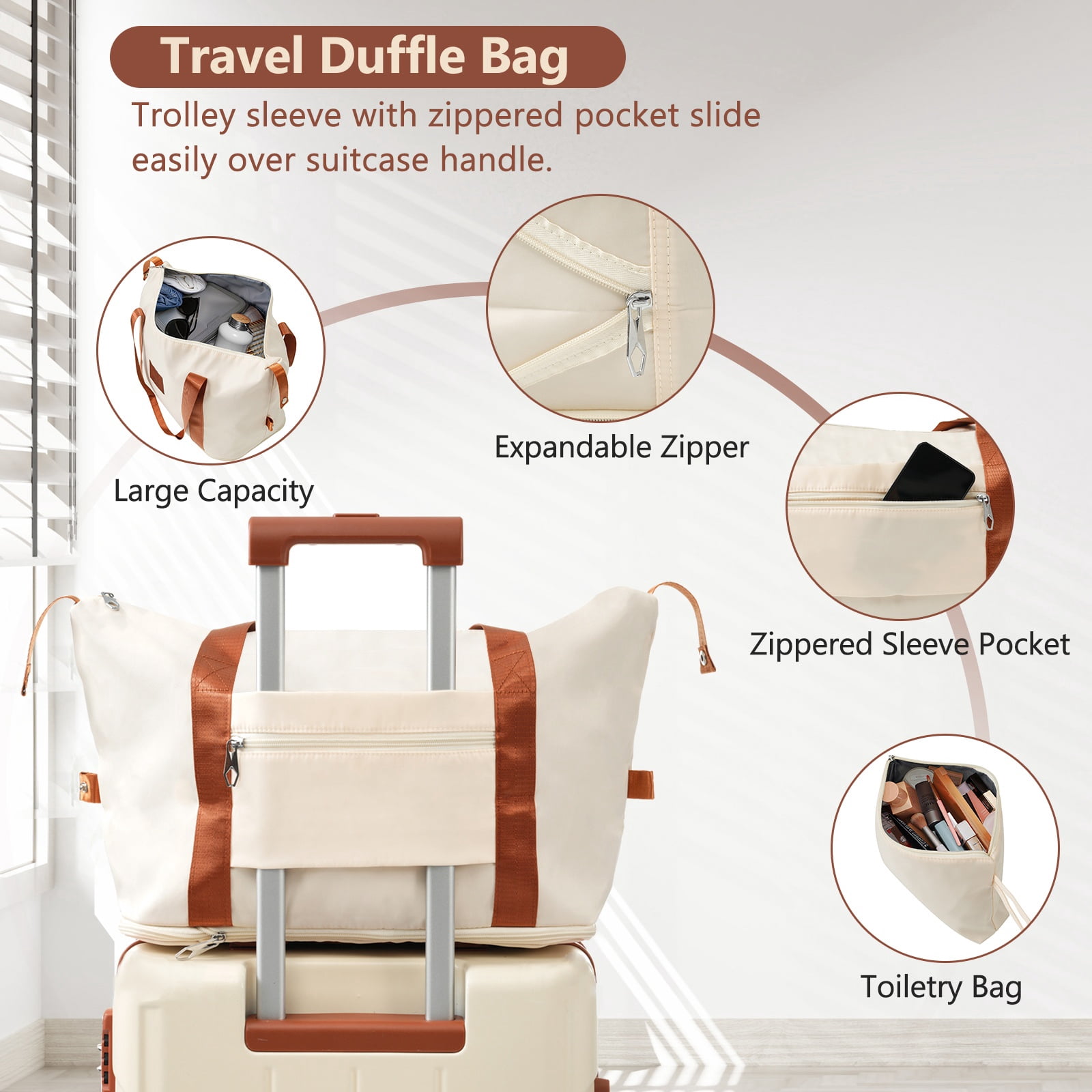 6-Piece Luggage Set, 16"20"24"28", Travel Duffel & Toiletry Bag, ABS Hard Shell, TSA Lock