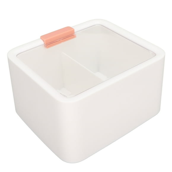 Dispensador de hisopos de algodón ligero, resistente al polvo y con dos rejillas, con tapa transparente