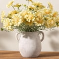 thumbnail image 5 of Ceramic Flower Vase Home Decor - 7.1 Inch White Rustic Table Flowers Vases Living Room Bedroom Plant Decoration Modern Farmhouse Vintage for Kitchen Shelf Office Coffee Dining Desk House Women, 5 of 18