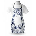 thumbnail image 3 of Navy Apron Botanical Beauty Flower Branches Ferns Leaves Bushes Spring Themed Illustration, Unisex Kitchen Bib Apron with Adjustable Neck for Cooking Baking Gardening, Indigo White, by Ambesonne, 3 of 3