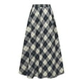 thumbnail image 3 of TIANZEN Autumn High Waist Plaid Swing Skirt For Party Casual Loose Fit Long A Line Flowy Skirt plus Size Leather Skirt Fitted Bed Skirt, 3 of 5