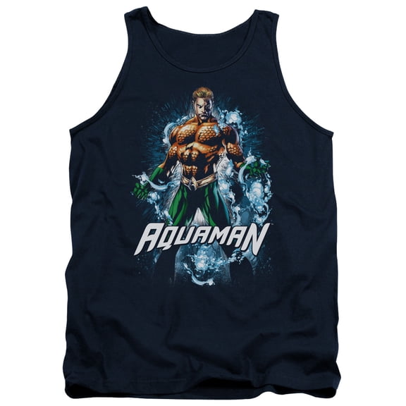 JLA Justice League Water Powers Adult Tank Top Navy