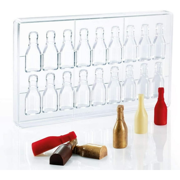 Martellato MA3011 Chocolate Mold with 18 Half-Wine-Bottle Cavities
