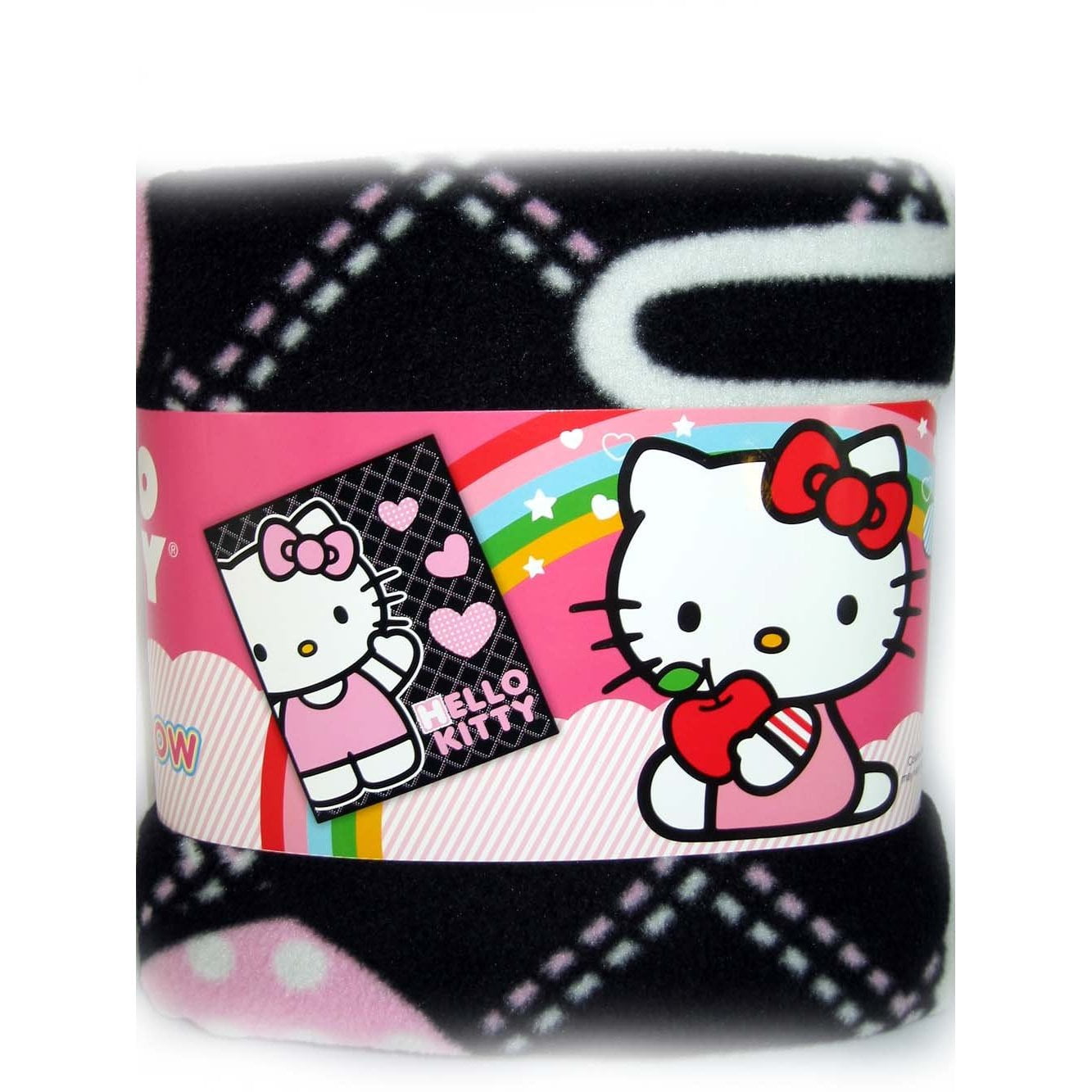 Blanket Hello Kitty Black Heart New Fleece Throw 67653