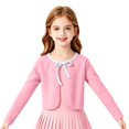 thumbnail image 3 of AUDeals Girls Ribbed Tie Front Cardigan - Long Sleeve Cropped Lightweight Knit Sweater Cover Up for Girls Fall Winter Layering Wear, 3 of 6