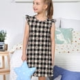thumbnail image 4 of Fotbe Black Plaid Heart Vestido de Dormir para Niñas de 3 a 10 Años, Mangas Cortas, Estilo Princesa, Pijama Camisón con Mangas Voladas-Small, 4 of 6