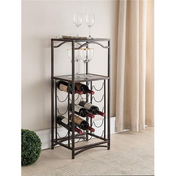 WR1261 35 x 15 x 12 Po. Étagère à Vin en Métal - Cuivre Brossé