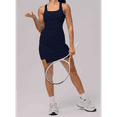thumbnail image 5 of Womens Tennis Dress Athletic Dresses Workout Dress Skort Dress Golf Outfits Hidden Blue M, 5 of 7