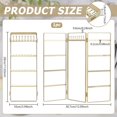 thumbnail image 2 of Iron Earring Display Folding Screen Stands with 3 Folding Panels Jewellery Earring Organizer Hanging Holder Rectangle Golden 28x10~30.7x0.6~1.8cm, 2 of 5