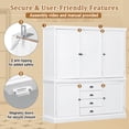 thumbnail image 6 of 73" Kitchen Pantry Cabinet with 4 Drawers and 4 Cabinets, Freestanding Pantry Storage Cupboard with 8-Tiers Refrigerator Doors and Adjustable Shelves for Kitchen, ﻿White, 6 of 7
