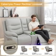thumbnail image 4 of Caberryne Leather Recliner Sofa Set for Living Room Furniture Set, Power Reclining Loveseat and Chair with LED Lights/Charging Ports/Deep Seats for House/Home Theater(3 Seater), 4 of 7