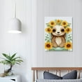 thumbnail image 3 of Nawypu Watercolor Animal Canvas Wall Art Sloth Paintings Sunflower and Animal Art Prints Cute Animal Picture Cartoon Baby Poster Funny Sloth Wall Art Colorful Animal Canvas Prints for Room, 3 of 4