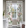 thumbnail image 4 of Pink Spring Floral Sheer Curtains 84 Inch Length 2 Panels Set for Living Room/Bedroom, Elegant Pastoral Flowers Birds Watercolor Kitchen Curtains Grommet Curtains Window Treatments 42"x84"x2, 4 of 7