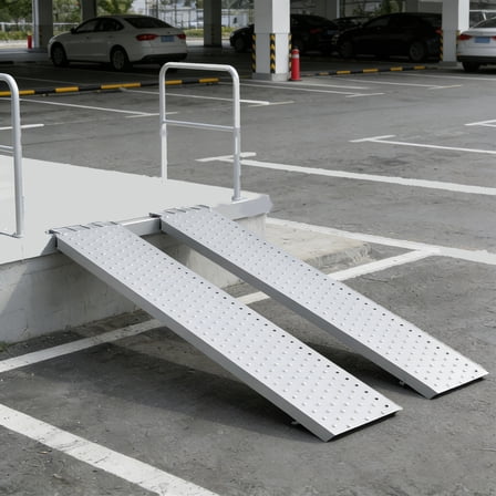 880 Lbs Load Capacity Shed Ramp, Aluminum Alloy Shed Ramp, Lightweight Sturdy Anti-Slip Ramps, Aluminum Ramps, for Garage, Warehouse, Shed