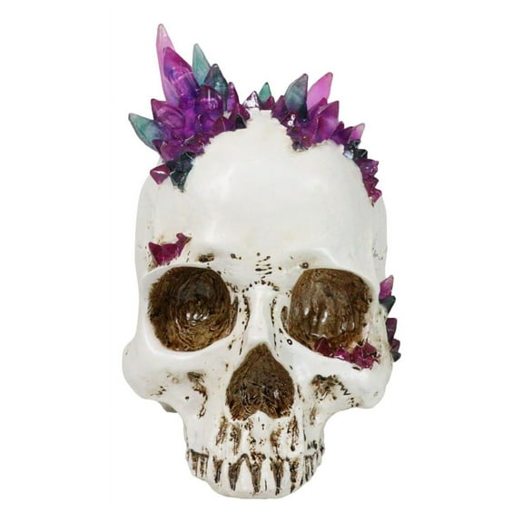 Gothic Macabre Spiky Two Tones Crystal Cavern Mine Cranium Skull Figurine