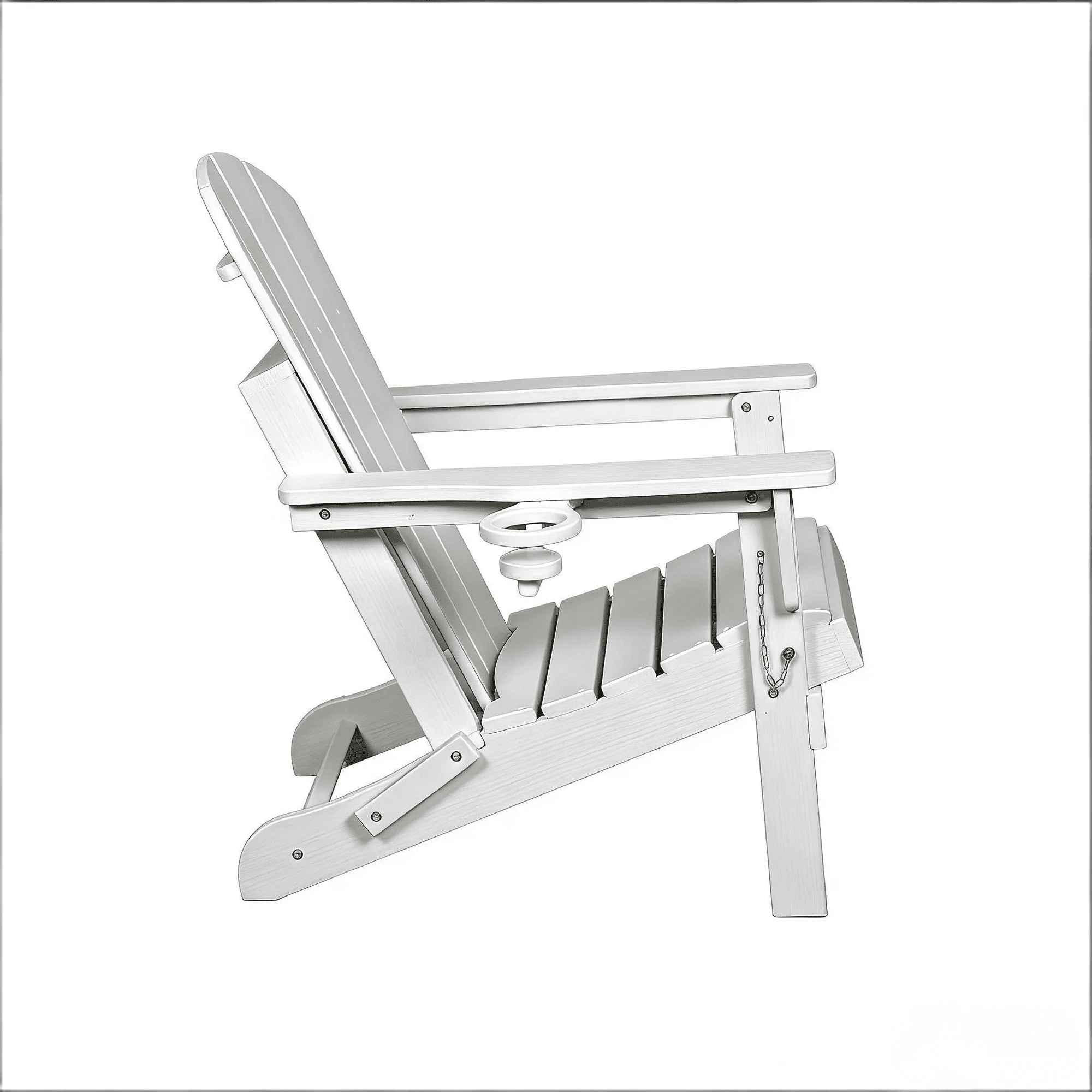 FHFO Outdoor Adirondack Chair,Weather Resistant Plastic Resin Chair for Outside Deck Garden Backyard Balcony(White)