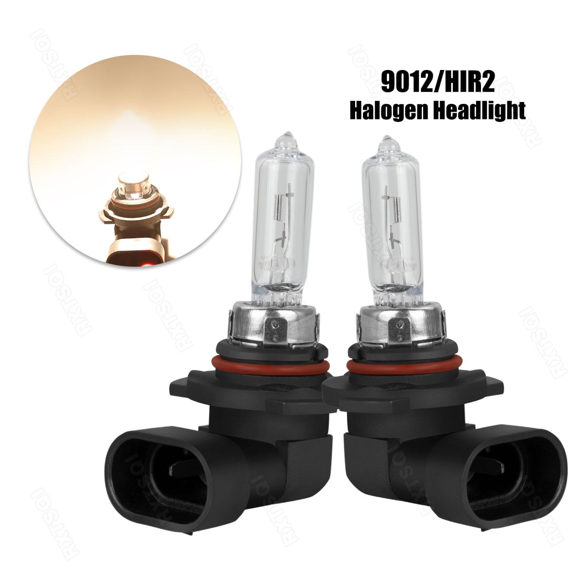 For Fiat 500 2012 2019 2x 9012 HIR2 Halogen Headlight High Low Beam 3400K Warm White Bulbs