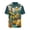 Beer & Horse Racing Landscape Print, variant on Light Men's Short Sleeve Button Shirt, Comfortable Loose Fit Men's Short Sleeve Button Top for Travel Vacation, Yellow Banana Palm