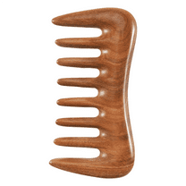 Wide Tooth Hair Comb - Natural Wood for Curly No Static Sandalwood Pick Wooden Detangling