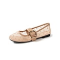 thumbnail image 5 of Wensltd Women's Shoes Mesh Mary Jane Flats Adjustable Buckle Flat Shoes Hollow Mesh Upper Spring Summer Daily Walking Breathable Ballet Flats Beige, 5 of 9
