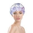 thumbnail image 3 of Balery Round Snow Merry Christmas Shower Caps, Double Layer Waterproof Shower Cap, Double Layers Reusable Shower Cap With Soft Comfortable For Long Thick Hair Soft Bath Shower Hair Caps, 3 of 9