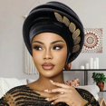 thumbnail image 6 of Slccxzc Women's Spiral Turban Cap, Beaded Leaf Pre Tied Head Wrap, 6 of 7